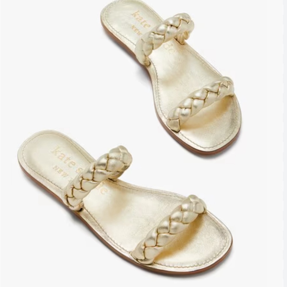 Kate Spade Miami Metallic Leather Sandals Sz. 9